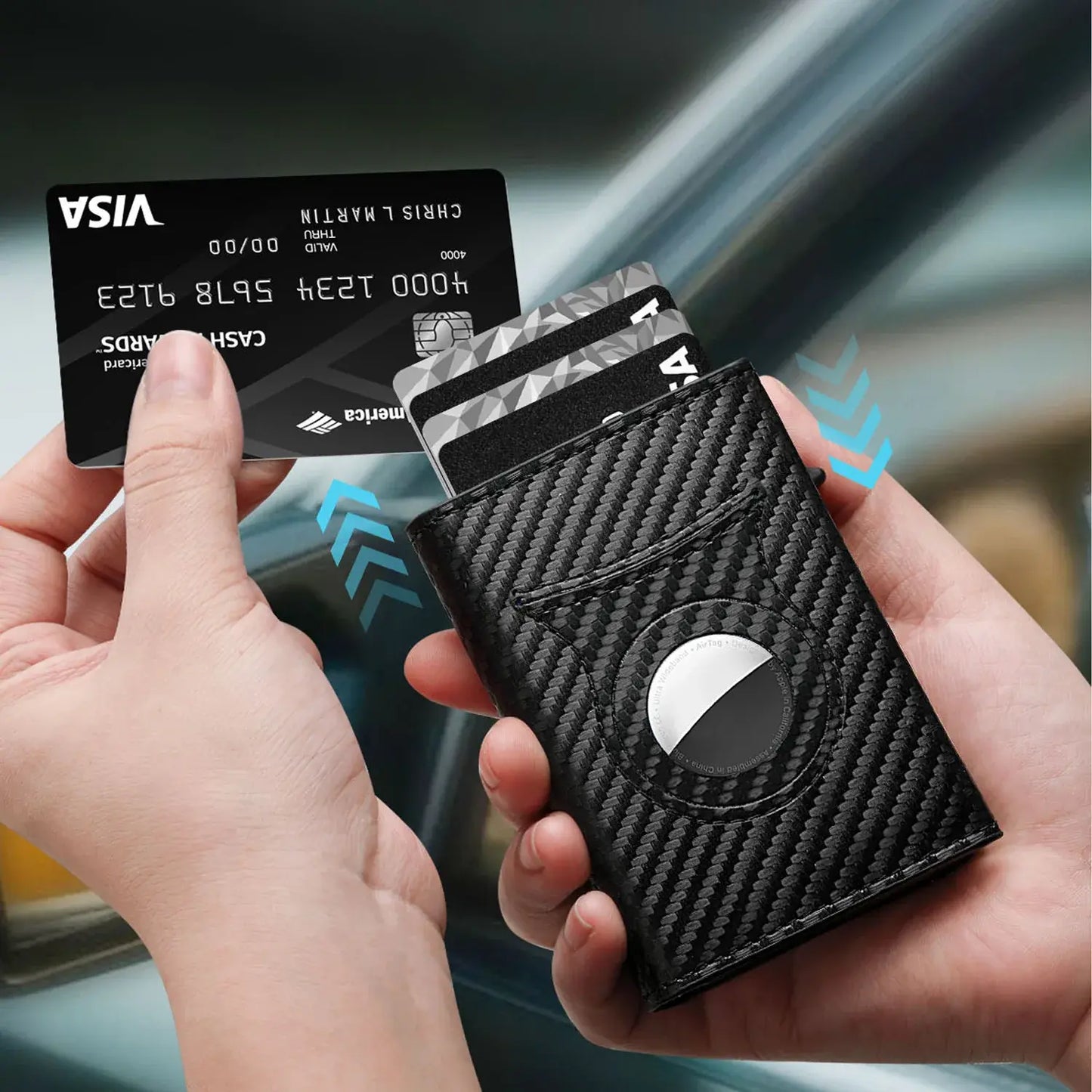 Men's Carbon Fiber Magnetic Card Holder