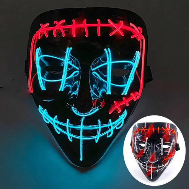 Wireless Halloween LED Purge Mask