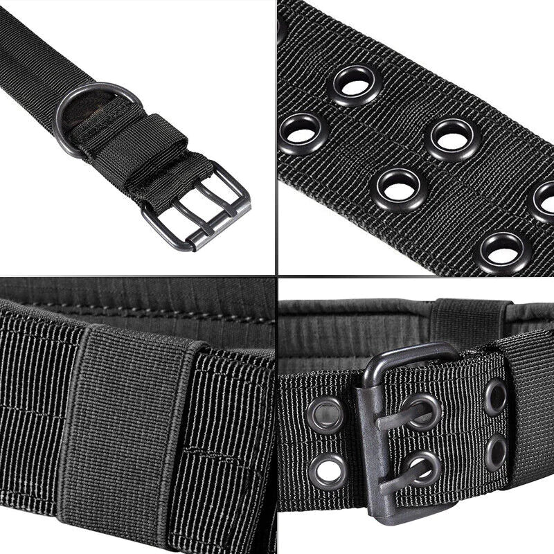 2" Wide Tactical Heavy Duty Nylon Large Dog Collar K9 Military With Metal Buckle