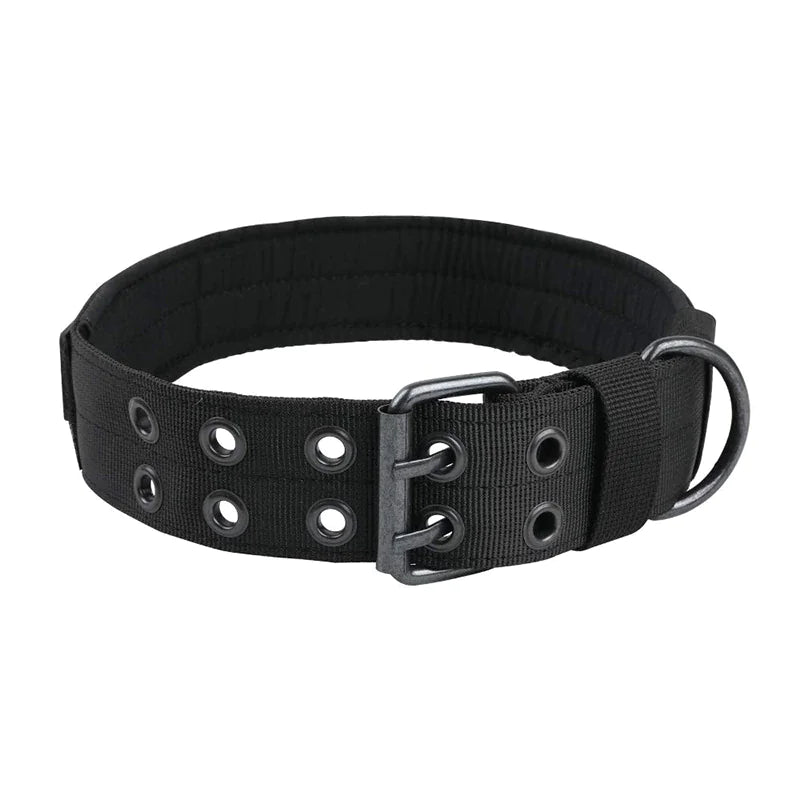 2" Wide Tactical Heavy Duty Nylon Large Dog Collar K9 Military With Metal Buckle