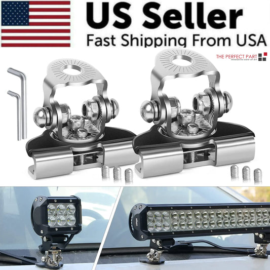 2PCS Pillar Hood Led Work Light Bar Mount Bracket Clamp Holder Offroad Universal