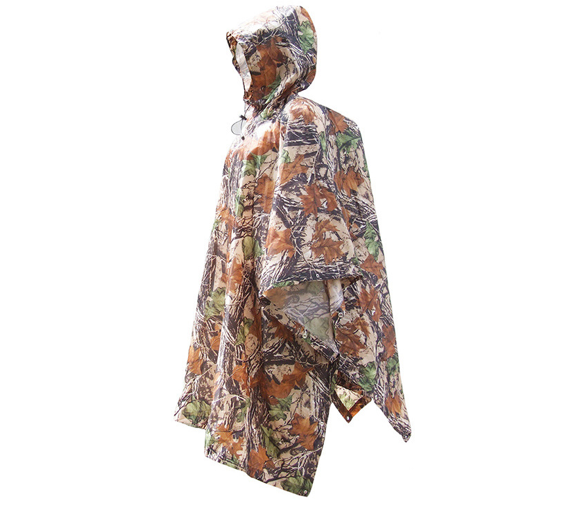 Jungle through mountaineering camouflage raincoat Outdoor hiking marching poncho poncho